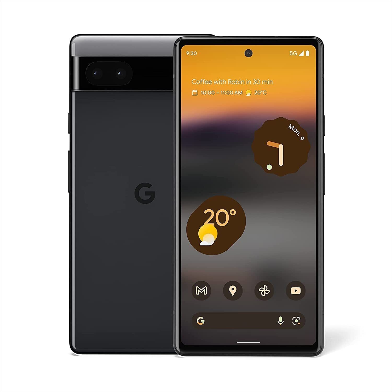 Google Pixel - Pixel 6a, 128GB, Charcoal, 超美品 Google PIXEL 6a 5G (Charcoal) G1AZG 128GB + 6GB RAM - GSM