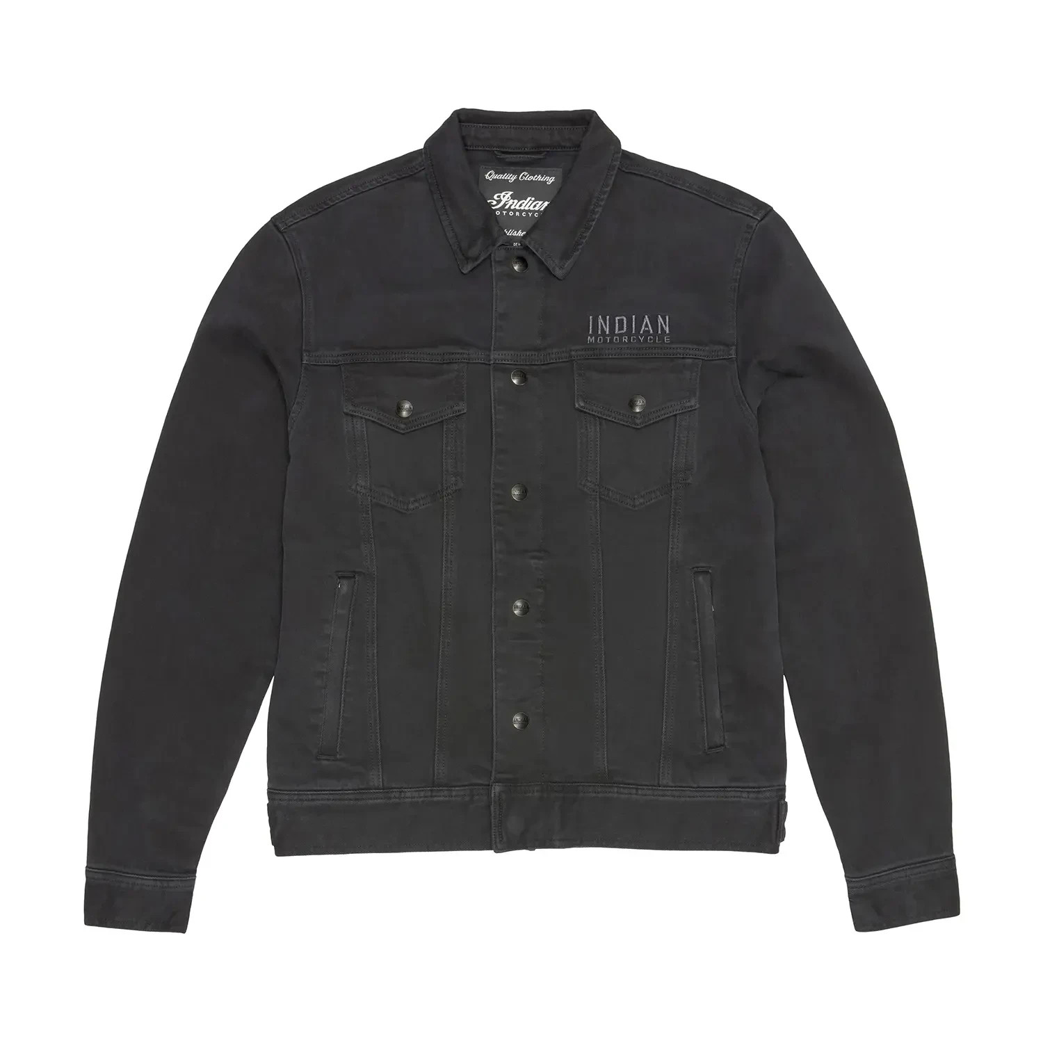 リドム SILK DENIM MORTORCYCLE COAT Indian Motorcycle Men's Rockingham Denim Jacket, Black