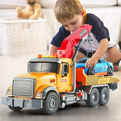 Tow Truck Toy Large Transporter With Light/Sound Function Safe Premium PP Materi
