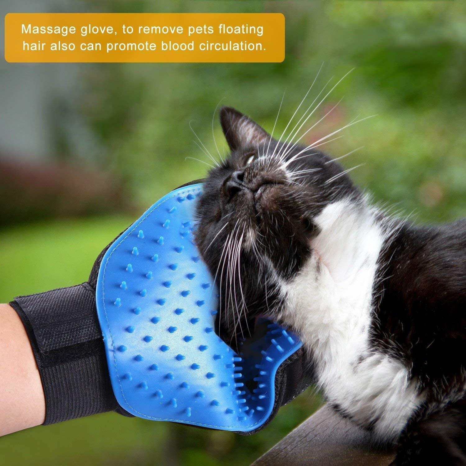 NEW TrueTouch Pet Dog&Cat Hair Removal Deshedding Brush Glove Massage GBU USA SL