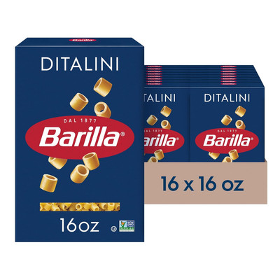 Barilla Ditalini Pasta 16 Oz. Box Pack of 16 - Non-Gmo Pasta Made with Durum ...