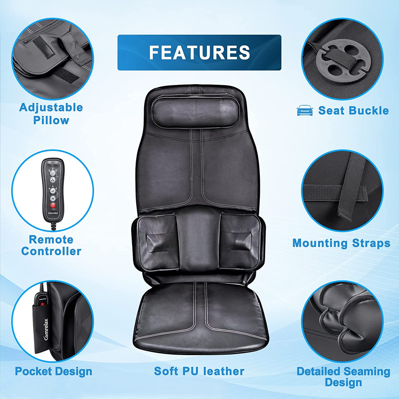 Back-Massager with Compression and Vibration Massage, Massage Chair Pad for Home