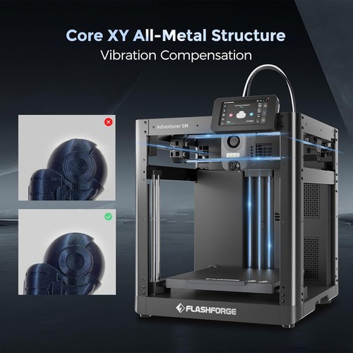 FLASHFORGE Adventurer 5M 3D Printers with 600mm/s Ultra Speed Core XY Structure