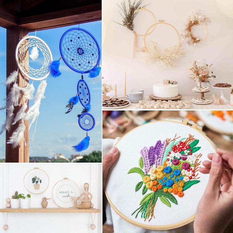 6 Pcs Embroidery Hoop 6 Size, round Plastic Cross Stitch Hoop