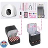 AGX Bravo Nail Polish Storage Organizer Double Layer Gel Nail Polish Bag for Nail Dryer UV Light Carrying Case Holds 30 Bottles Travel Portable Compartment Case for Manicure Supplies, Black (BAG ONLY)