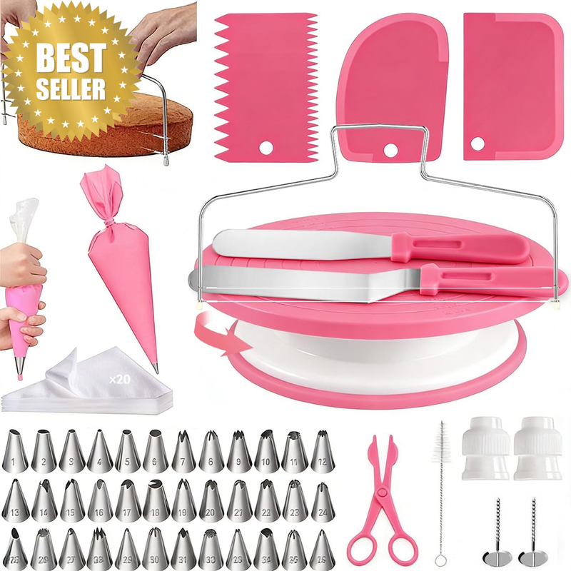 Cake Decorating Kit, 70Pcs Cake Decorating Supplies with 11-Inch Rotating Cake T