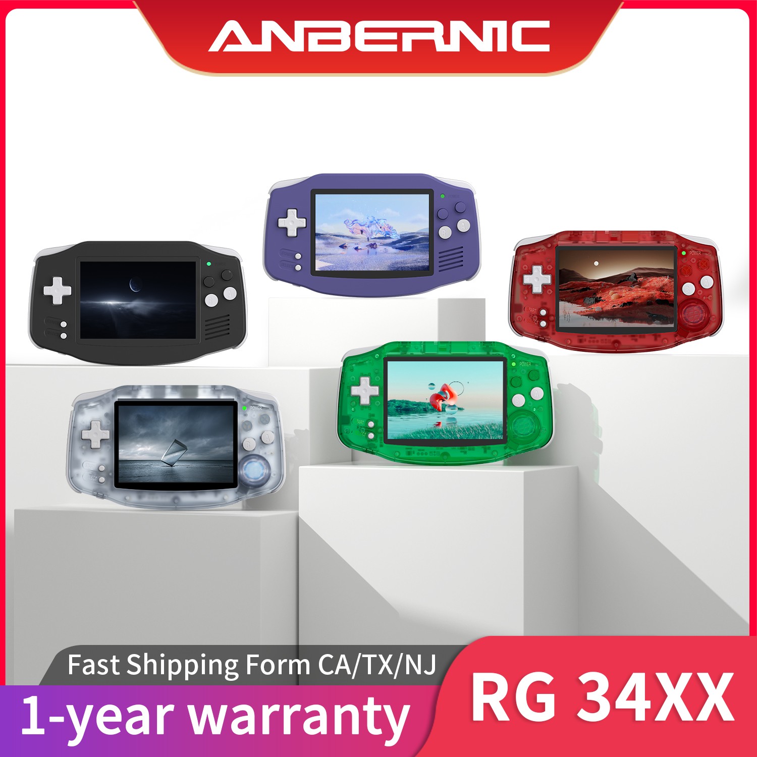 ANBERNIC RG 34XX Handheld Game Console 3.4' Linux 64-bit