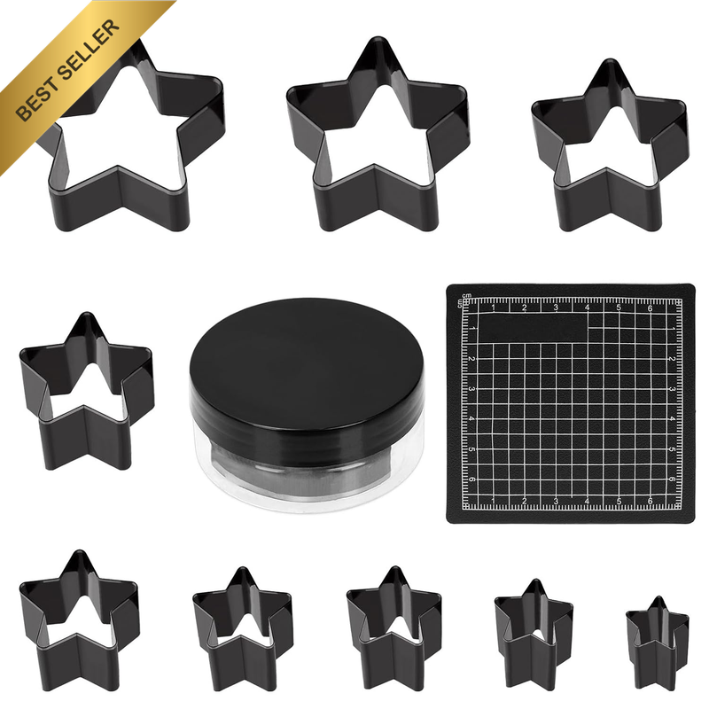 10PCS Leather Circle Cutter Tool Five-Pointed Star Punch Tools Circle Punch Tool