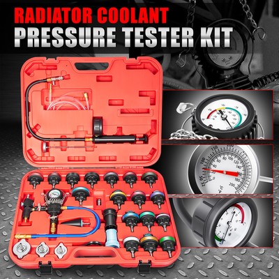 28шт Тестер давления в радиаторе, Вакуумная система продувки охлаждения, Комплект для заправки + Красный чехол