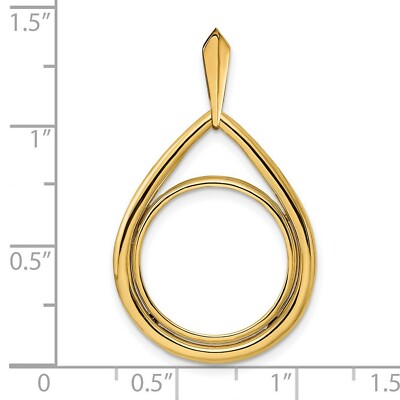 Pre-owned Jewelry Stores Network 14k Yellow Gold Polished Teardrop Prong Set Us Mercury Dime Coin Bezel
