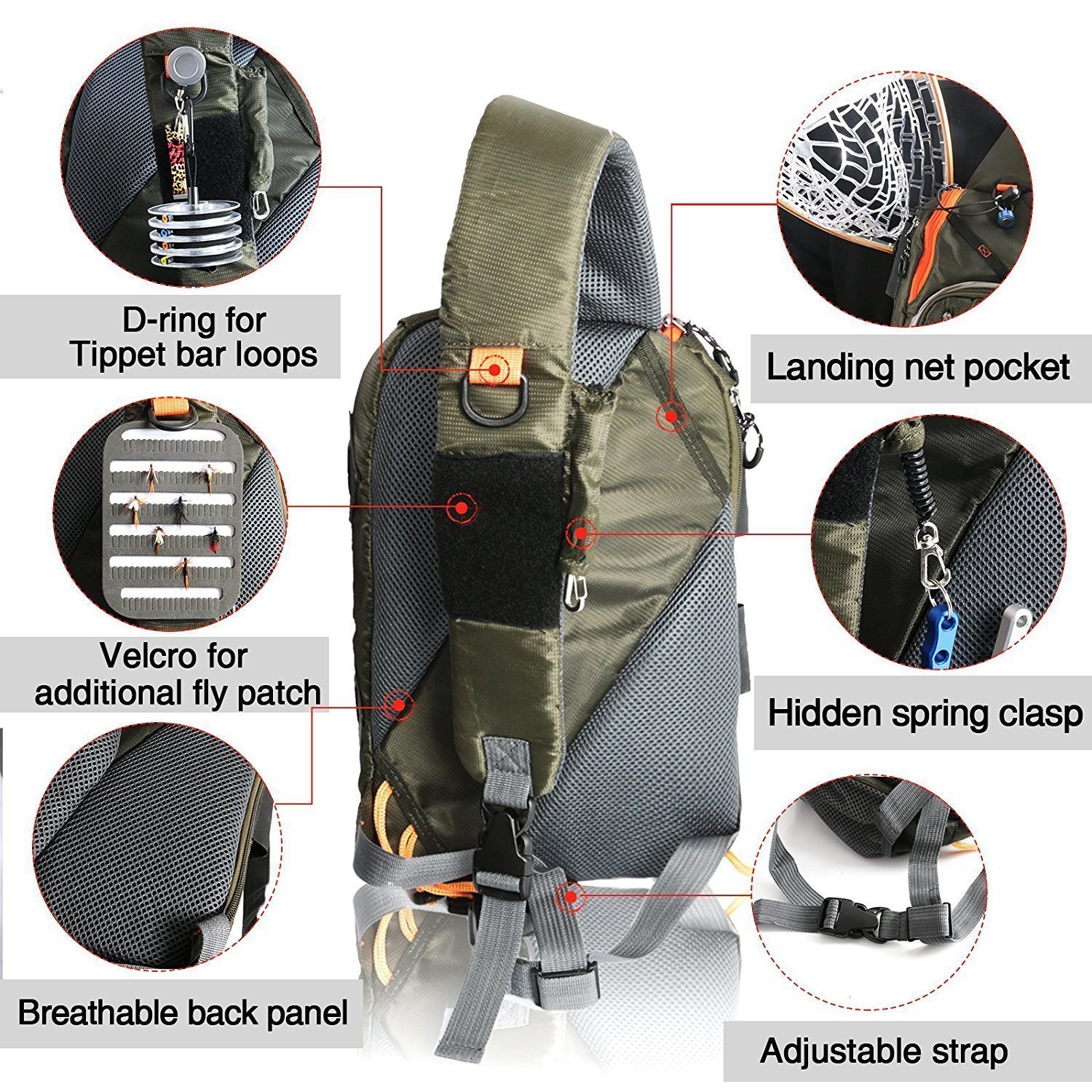 Maxcatch Fly Fishing Sling Bag With Fly Patch Sling Back Pack