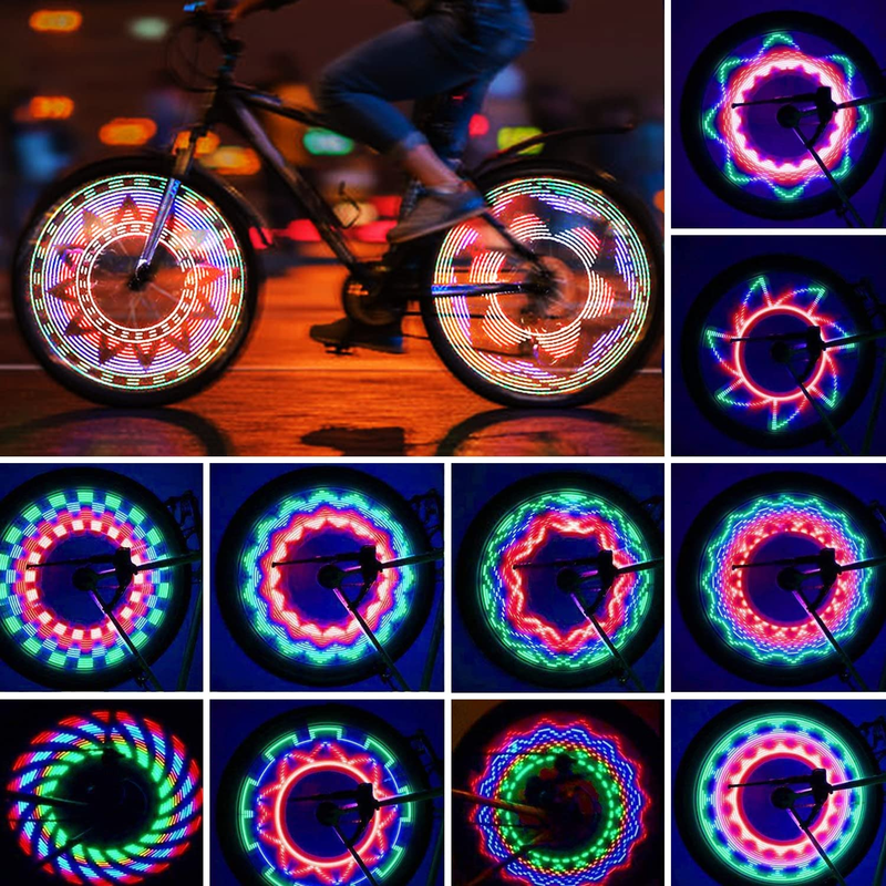 Waterproof LED Bike Wheel Lights - 32 LED 32 Patterns for MTB, Road, BMX, Hybrid