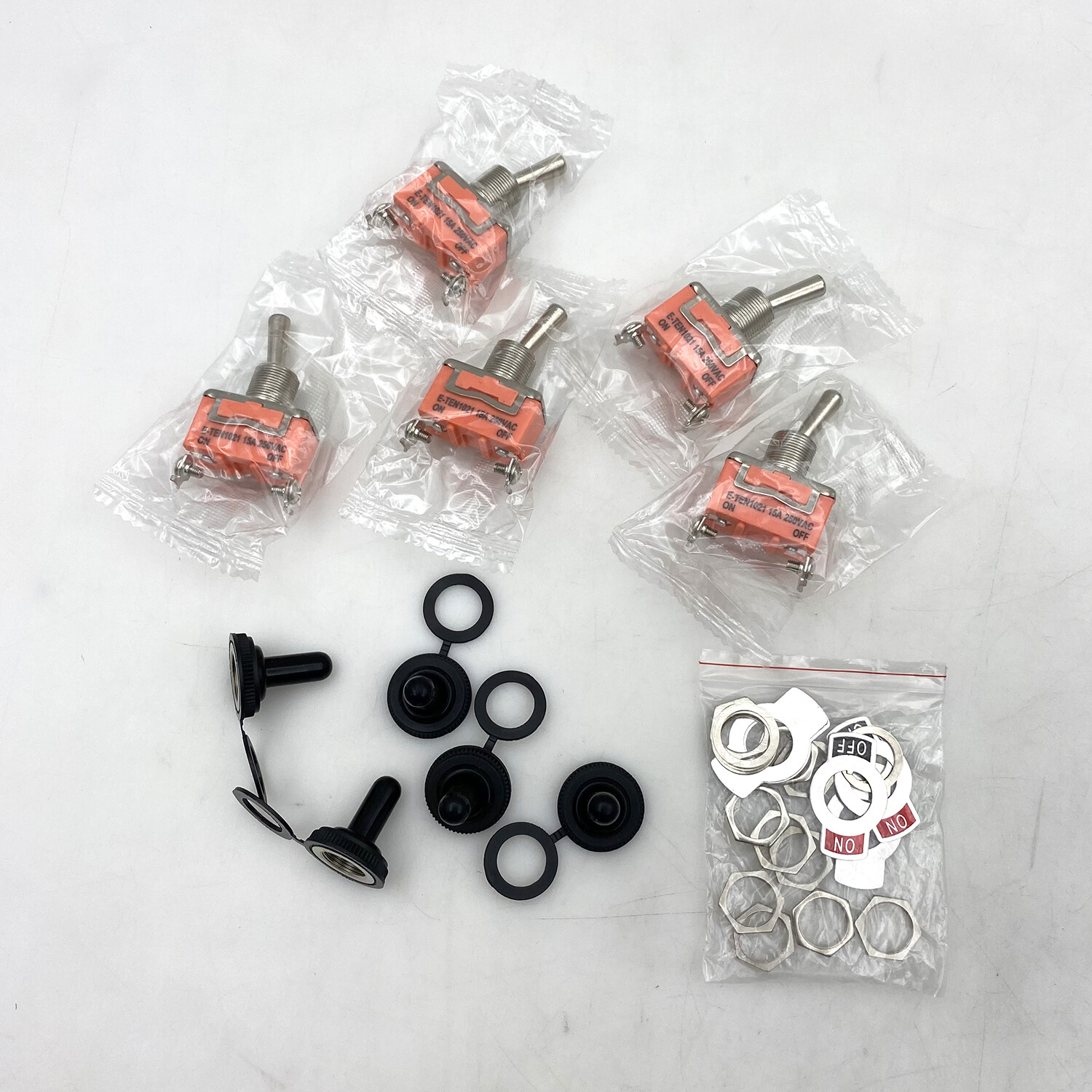 5PCS 12V SPST Solid Metal Toggle Switch ON/OFF Single Pole Marine Automotive