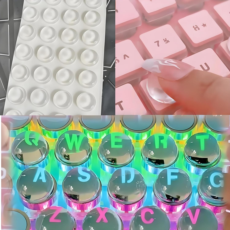 Bubble Stickers for Keyboard Long Nails Raised Silicone Keyboard Cover Non-Slip