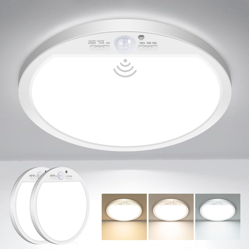 2Pack Motion Sensor Light Indoor Wired, 12 Inch 3000K/4000K/6500K Closet Lights