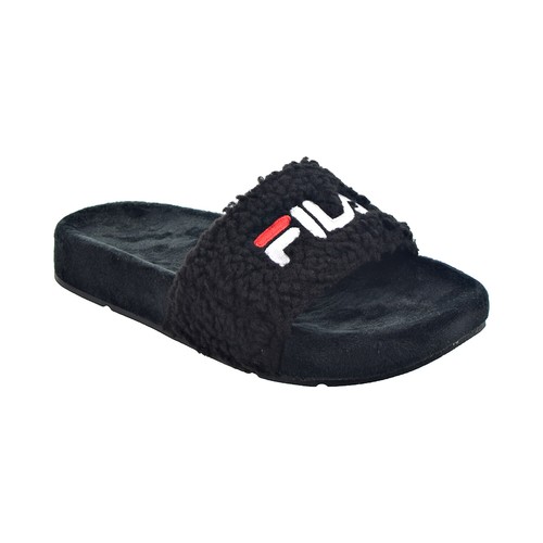 Женские шлепанцы Fila Fuzzy Drifter черный-красный-белый 5SM01537-014