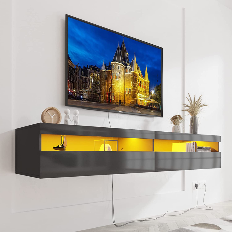 For 80 Inch Tvs Wall Mounted Media Console Desk With 20 Colo