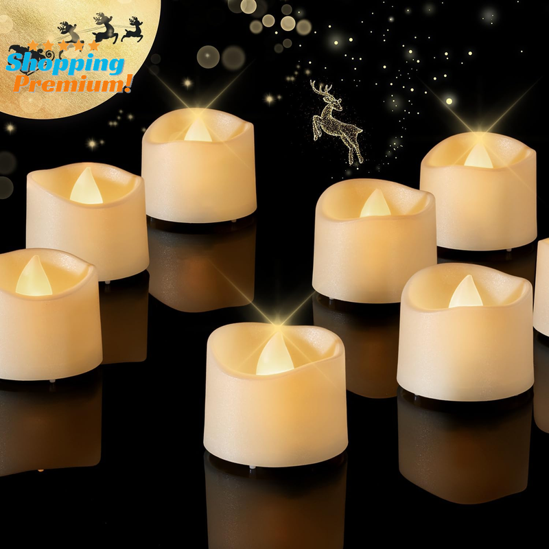 Led Tea Lights | 12pack Flameless Led Candles | 200+ Hours Fake Tealight Candles