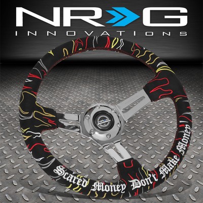 NRG 350mm 3 Deep Dish 3-Spoke Racing Reinforced Steering Wheel Suede 6-Holes