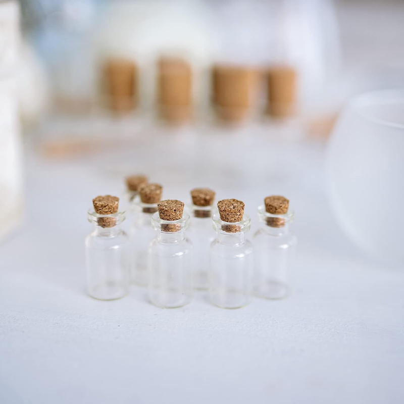 10 Pcs Small Glass Bottles With Cork Lids, Mini Glass Bottles With Stoppers Empt