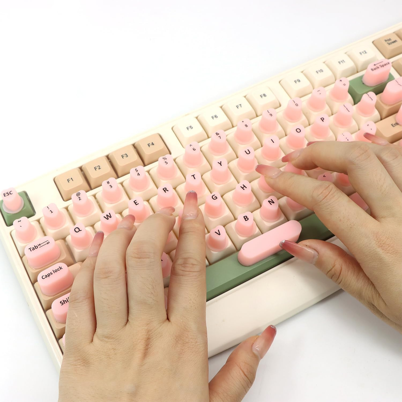 Raised Keyboard Stickers for Long Nails with Letters, Reusable Adhesive Protecti