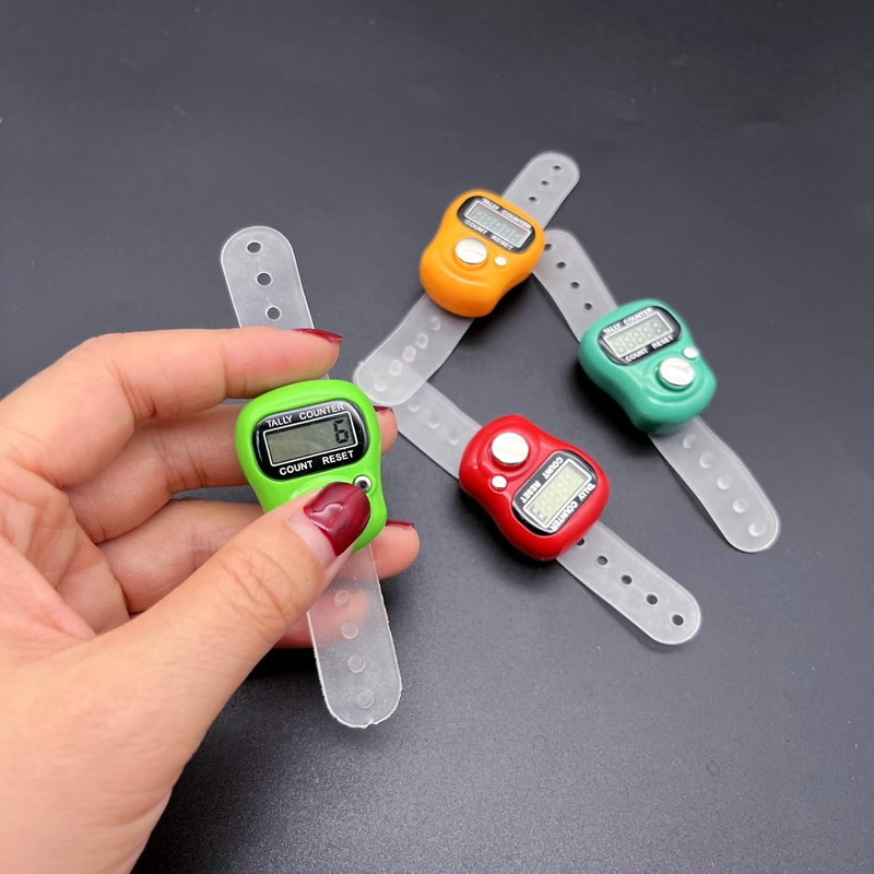 4X LCD Display Digital Finger Tally Counter clicker, Electronic Stitch Counter f