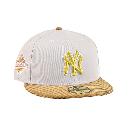 Мужская приталенная шляпа New Era New York Yankees Corduroy Visor 59Fifty бежево-коричневая