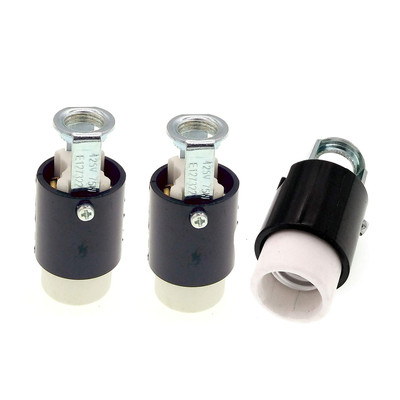 Candelabra Base Keyless Socket,E12 Porcelain Lamp Holder with Bakelite Shell,Met