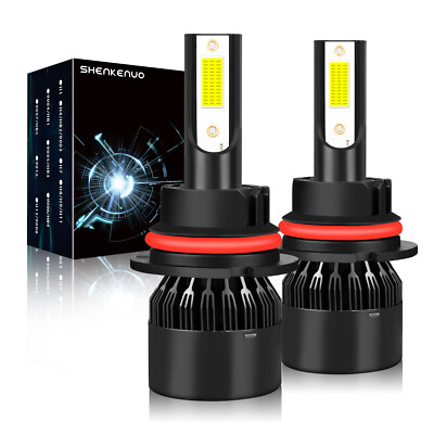 SHENKENUO 9007 HB5 LED Headlight Bulbs High Low Beam 6000K White Super Bright 2X