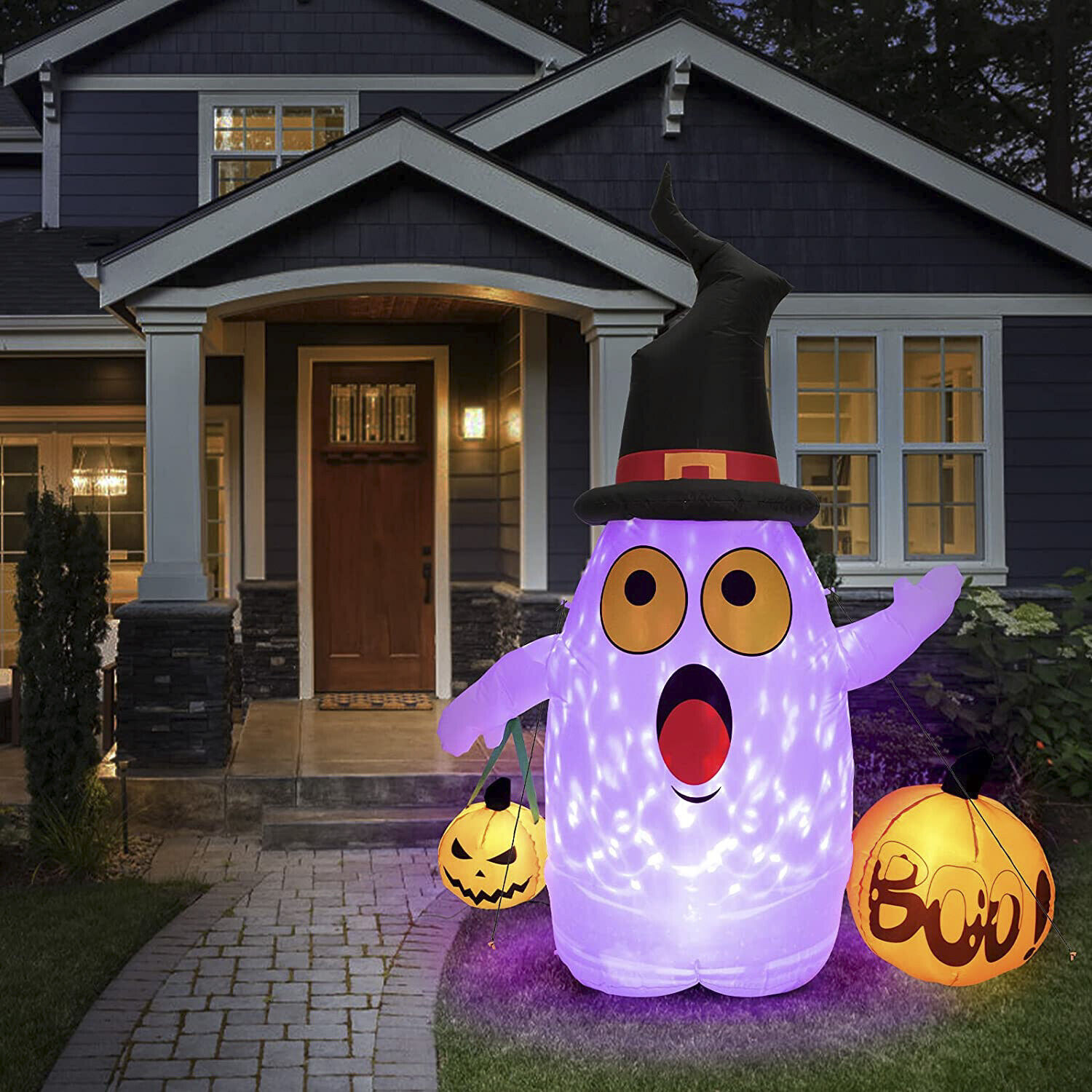 Halloween Inflatable 5FT Blow Up Ghost Lighted Indoor/Outdoor ...