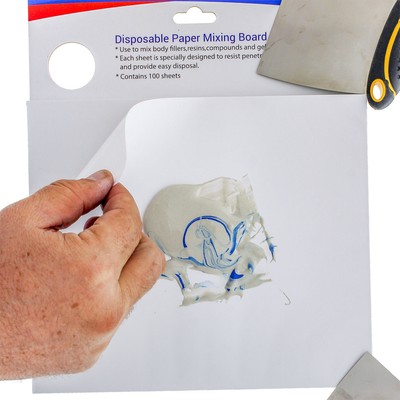 Multi-Layered Disposable Paper Body Filler Mixing Board 100 Sheets Contamination