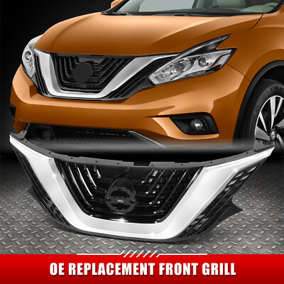 Для 15-18 Nissan Murano с хромированным молдингом в стиле OE Передняя решетка радиатора Матово-черная