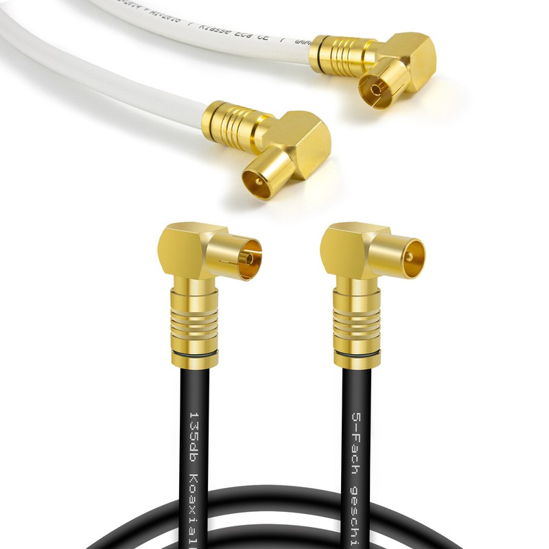 Tv Antennenkabel Gewinkelt 90Â° Koaxialkabel 4k Uhd Koax Winkel Stecker Buchse Hd
