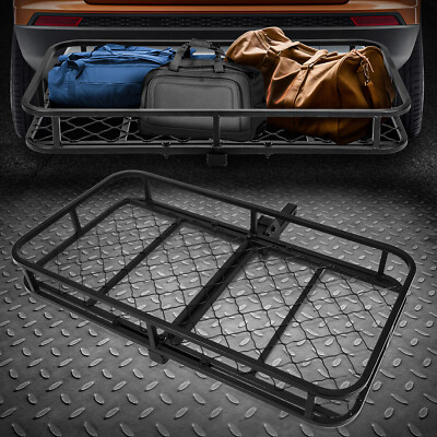 Heavy Duty Foldable 2 Receiver Hitch Cargo Carrier Basket Trailer Mount Rack