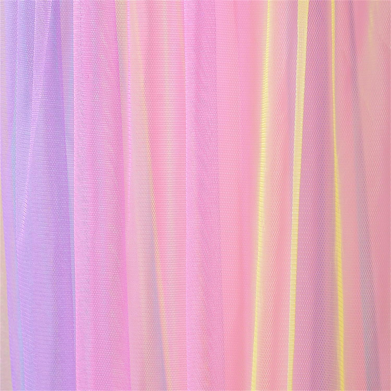 Rainbow Mosquito Net Bed Canopy for Girls, Multi-Colored Canopy Bed Curtains Ful