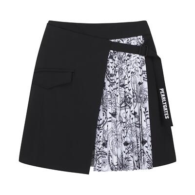 【PEARLY GATES】 Women's tulle block layered skirt Genuine PEARLY GATES GOLF Womens Frill Layer Zipper Hem