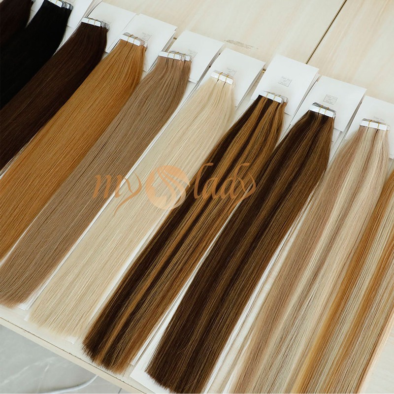 Balayage Tape In 100% Real Remy Human Hair Extensions Skin Weft Thick Full Head