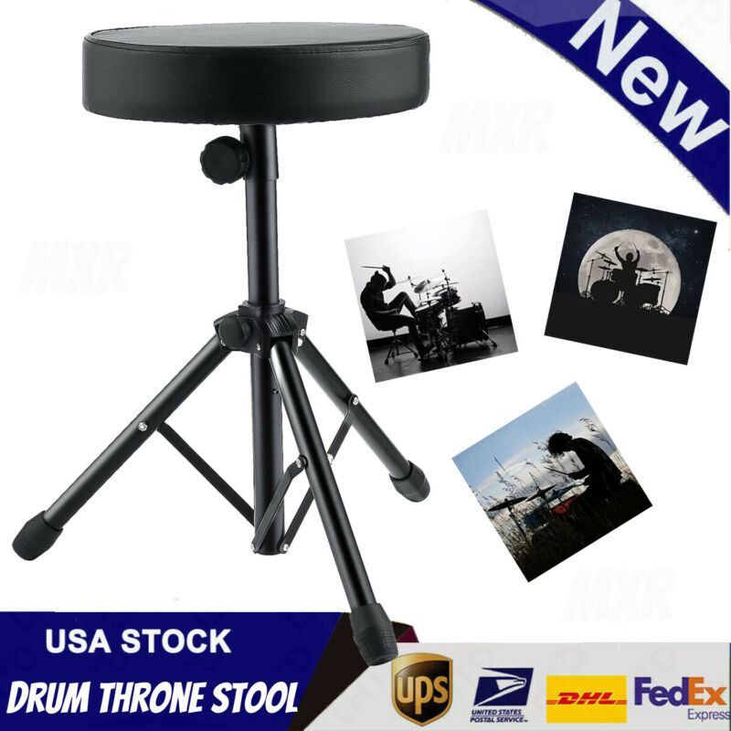 Drum Throne,padded Drum Seat Rotatable Drumming Stool With Adjustable Height USA