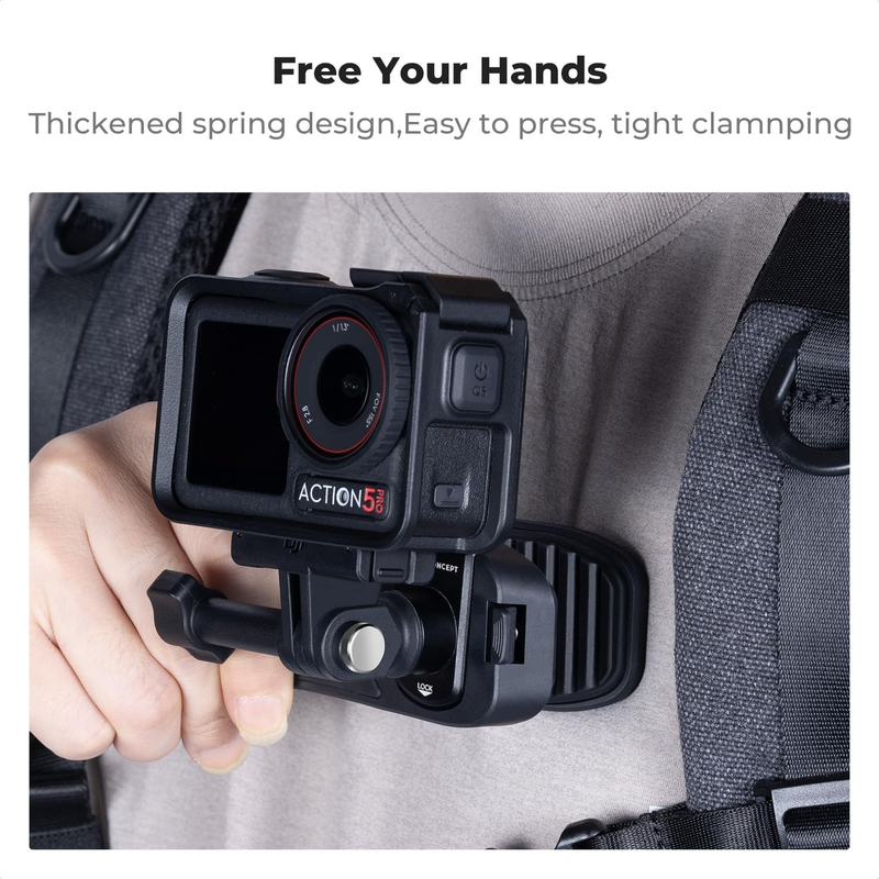 Magnetic Backpack Clip Mount for DJI Osmo Action 5 Pro, DJI Osmo 360, 180° Swive