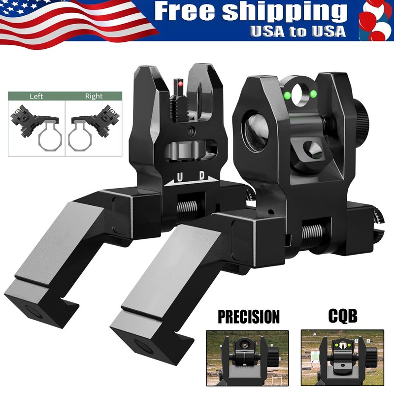 Fiber Optics Iron Sights Flip-up Front and Rear Sights 45