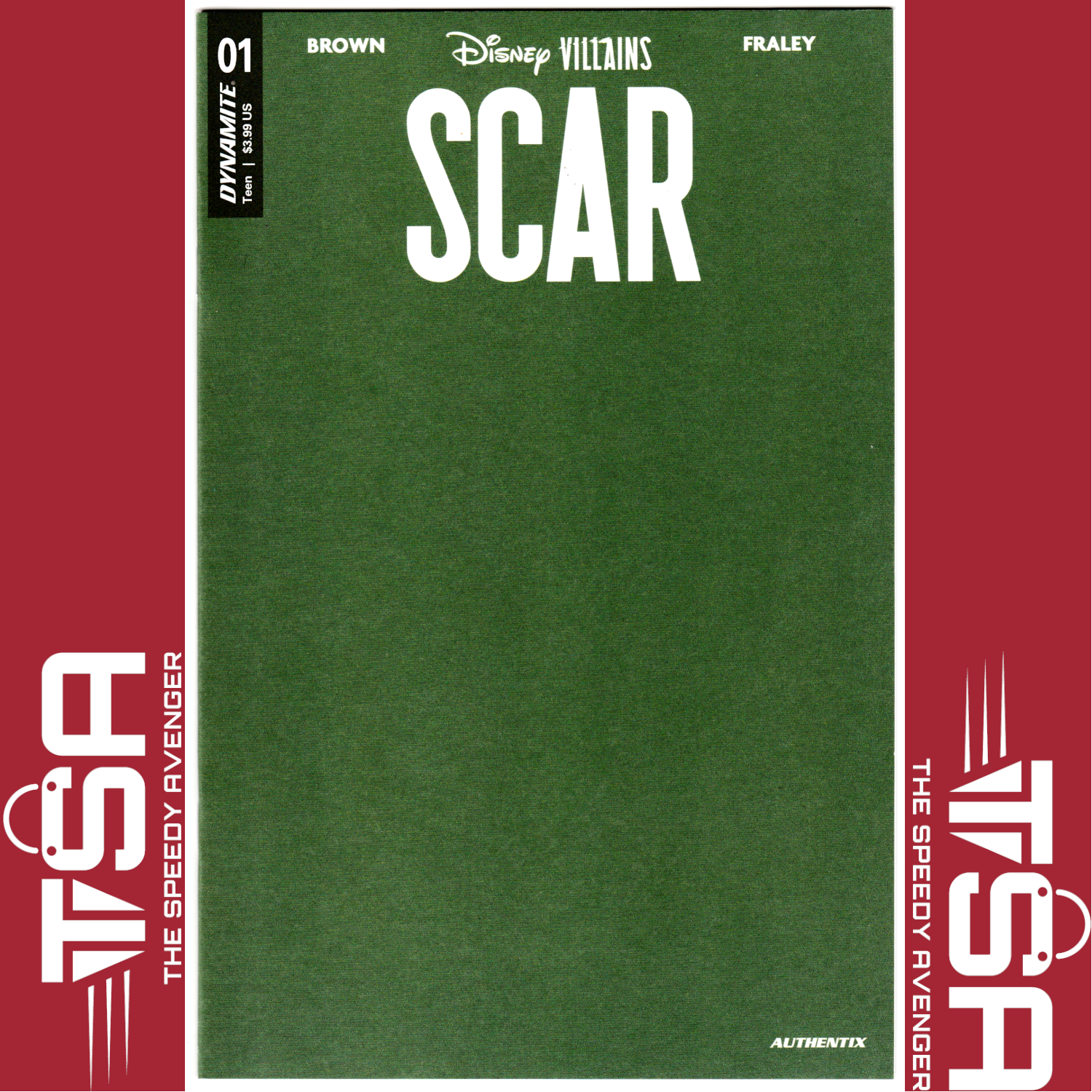 DISNEY VILLAINS SCAR #1 Green Blank Sketch Variant Authentix Lion King Comics