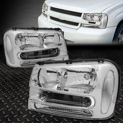 ДЛЯ 02-09 CHEVY TRAILBLAZER EXT CHROME HOUSING ПРОЗРАЧНЫЕ УГЛОВЫЕ ФАРЫ ГОЛОВНЫЕ ФОНАРИ