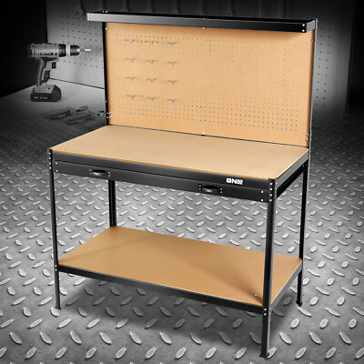 47.2 Верстак Универсальный Гаражный деревянный рабочий стол-органайзер для инструментов с колышками