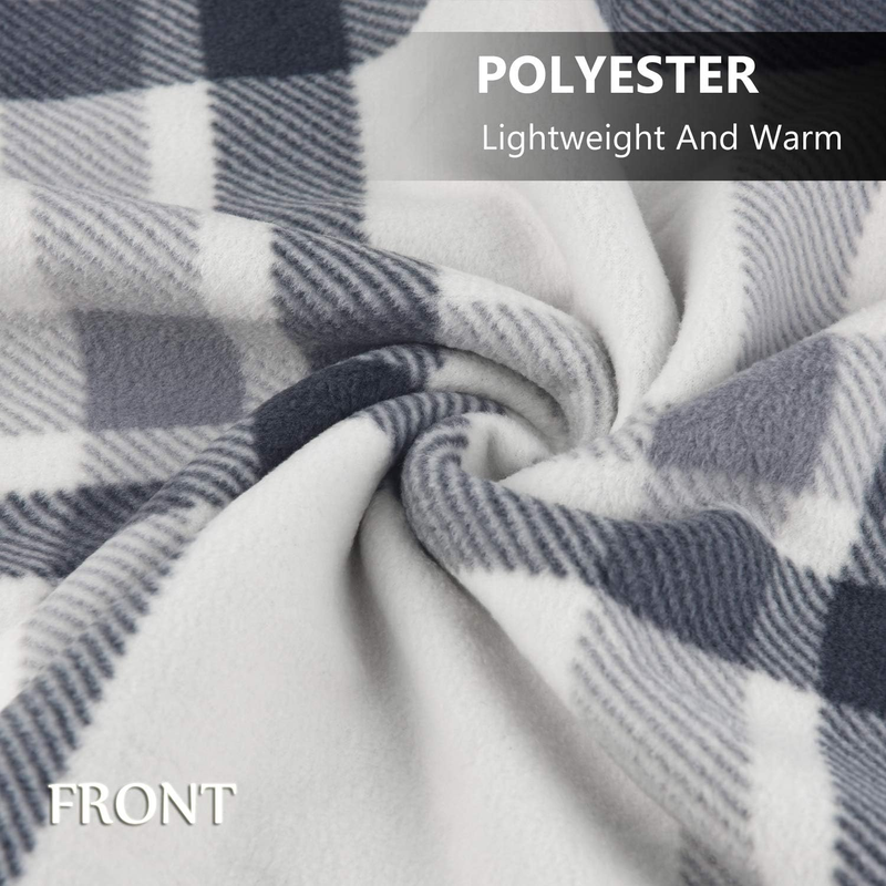 Fleece Wearable Blanket, Plaid Lap Blanket Comfy Poncho Throw with Buttons for B