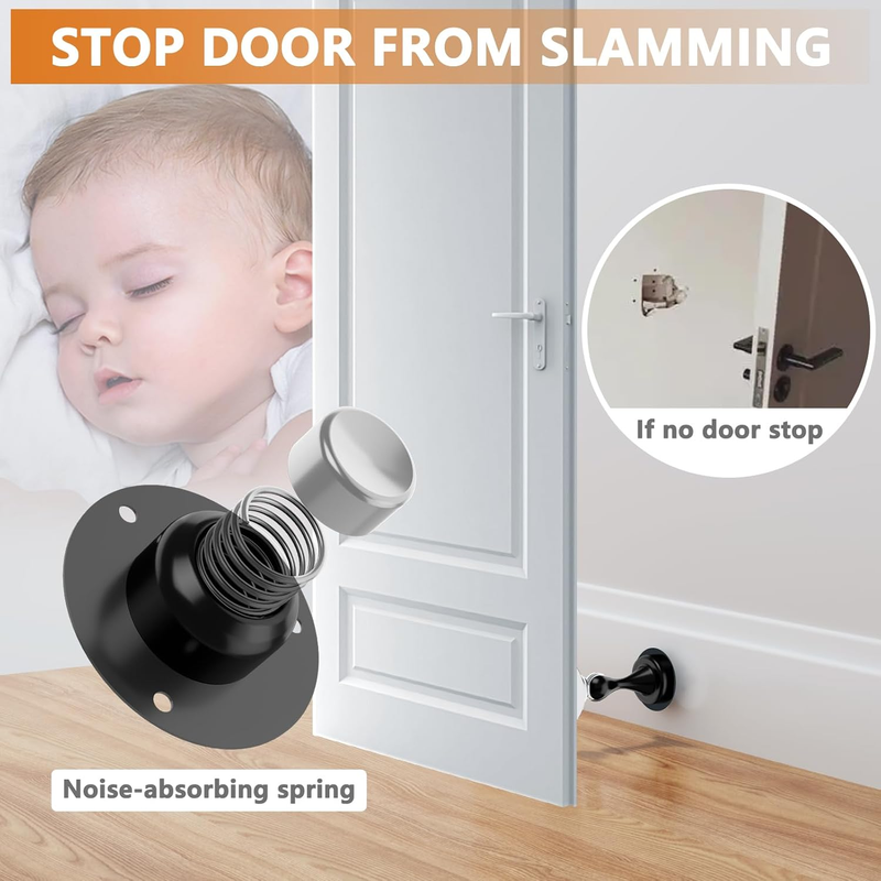 Door Stoppers 2 Pack,  Magnetic Door Stop Door Catch, Stainless Steel Door Stopp