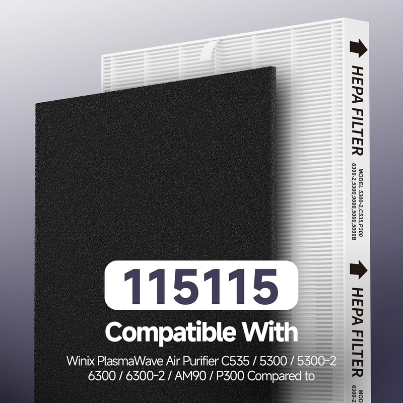 4 Pack 115115 Replacement Filter A Compatible with Winix Plasmawave C535 / 5300/