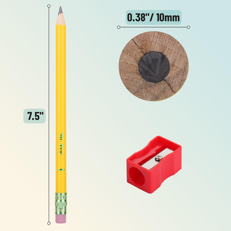 Mr. Pen- Jumbo Pencils, 10 Pencils and 1 Sharpener, Big Pencil, Fat Pencils, Jum