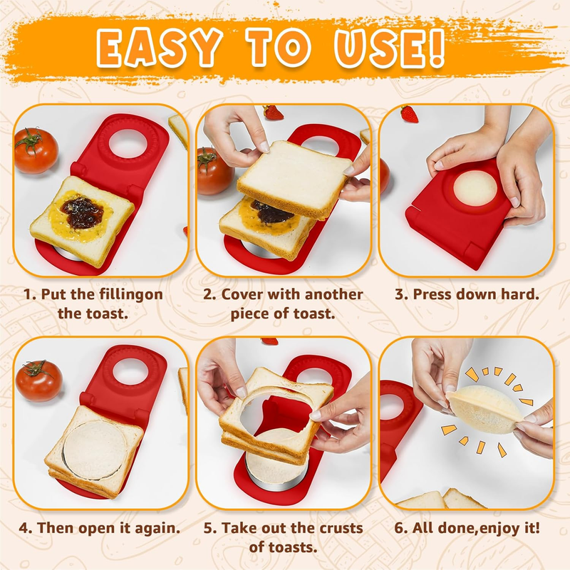 Metal Sandwich Cutter and Sealer Round Sandwich Cutters for Great Perfectly Seal