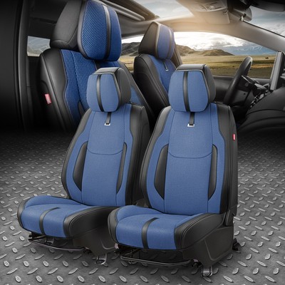 Комплект чехлов для сидений переднего ряда серии Drive из кожзаменителя Темно-синий