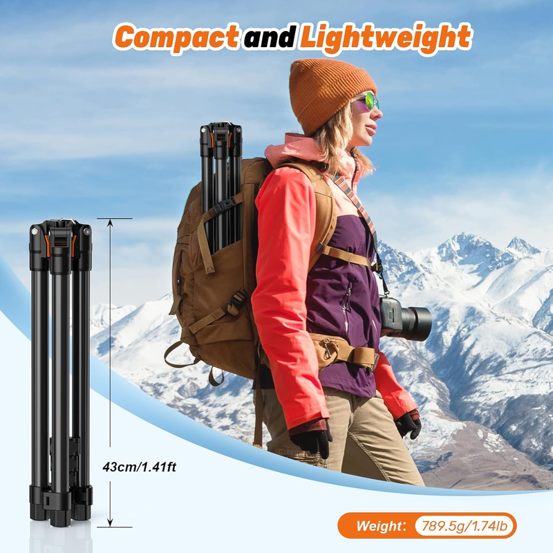 6.9ft/210cm Light Stand for Photography Studio, Camera Tripod Stand with Ball He